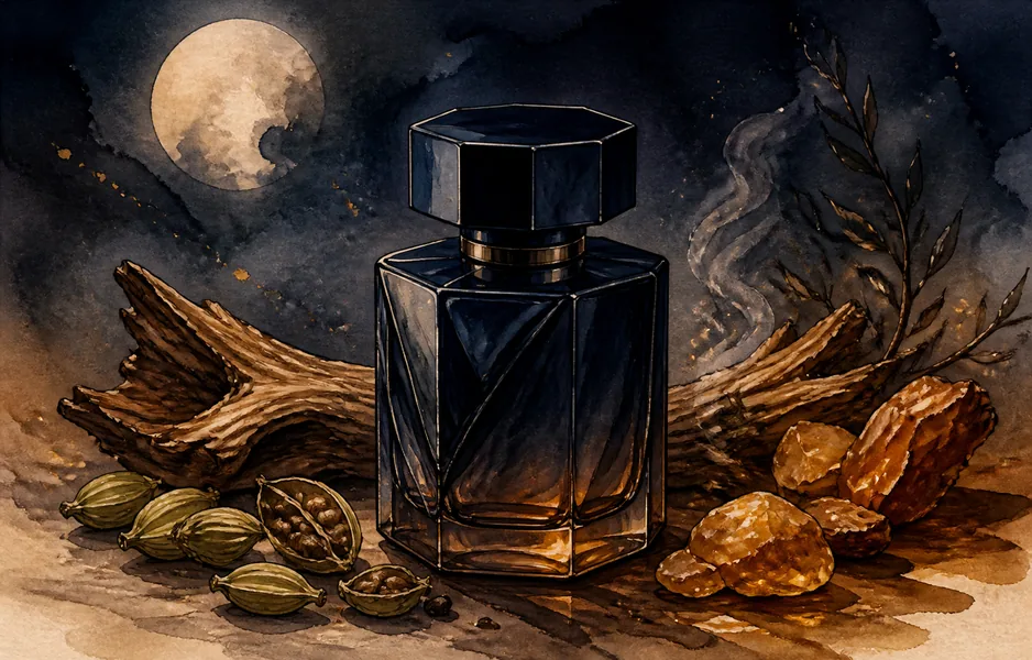 Yves Saint Laurent La Nuit de L'Homme 보틀 일러스트
